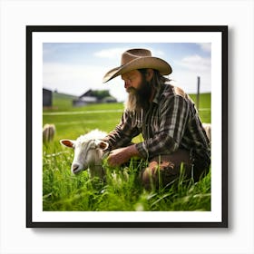 Grass Ecology Pasture Cattle Farmer Tour Tourism Country Rural Green Goat Farm Eco White (6) Art Print