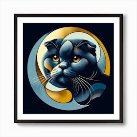 Scottish Fold Cat 03 Art Print