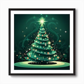 Christmas Tree Vector 2 Art Print