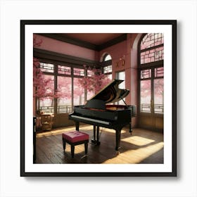 Steinway grand piano in Japanese animated versions of Hellokitty Images cute, cinematic experience, 8k, fantasy art, RPG style 1 Art Print