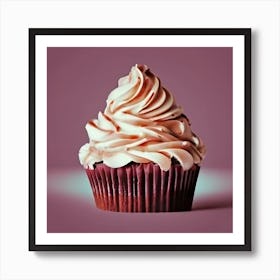 Cupcake On A Purple Background Art Print