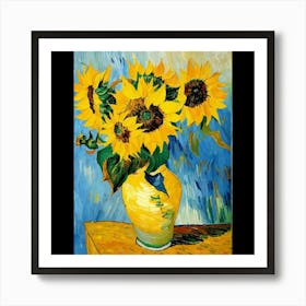 Sunflowers In A Vase 3 Art Print