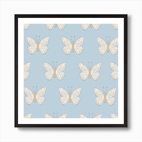 Blue Butterflies Art Print