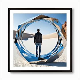 Man Standing In A Circle 1 Art Print