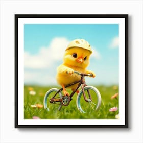 Flux Schnell A Bright Yellow Chick With Fluffy Feathers Big Br 0 Art Print