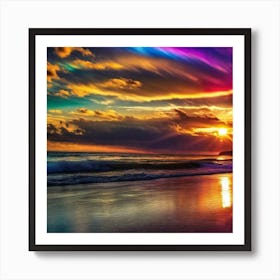 Sunset On The Beach 185 Art Print