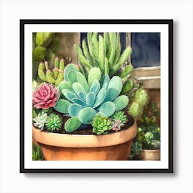 Cacti And Succulents 2 Art Print