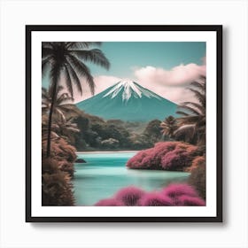Fiji Fuji In the Spirit of Bob Ross Art Print