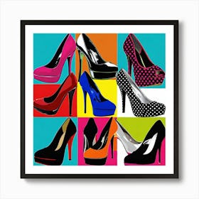 High Heeled Shoes Pop art Art Print