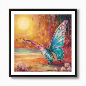 Butterfly On The Beach 15 Art Print