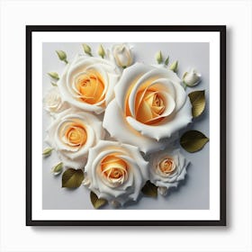 Spring flowers on a bright white wall, 1 Art Print