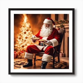 Santa Claus With Cookies 6 Art Print