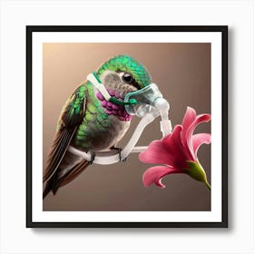 Last drop Hummingbird  Art Print