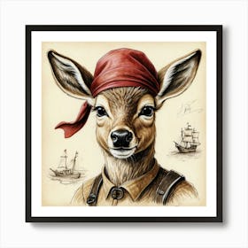 Pirate Deer 12 Art Print