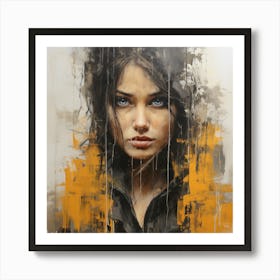 Girl With Blue Eyes Art Print