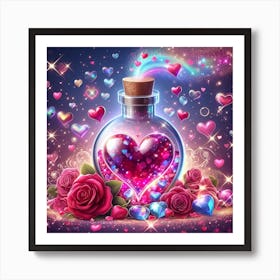 Heart In A Bottle Art Print