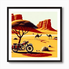 Mauritania, finding shade in the desert. Vintage Poster