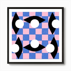 Vintage Checkered Eyes See Art Print