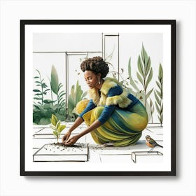 A Stunning Cinematic Watercolor Illustration Captu Art Print