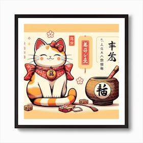 Chibi Cat Magic Art Print