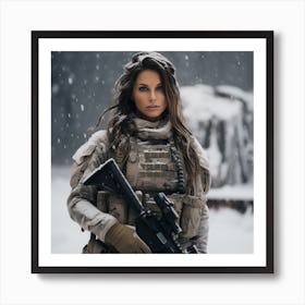 Soldier In The Snow Art Print