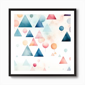 Watercolor Triangles Art Print