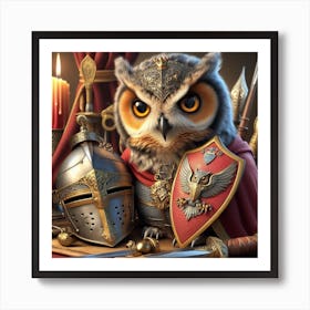 Knight Owl Art Print