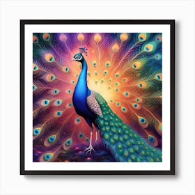 peacock dance Art Print