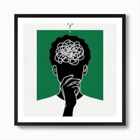 Man With A Question Mark Art Print