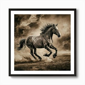 Horse Galloping Art Print