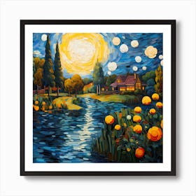 Riverside Oasis: A Garden Tale Art Print