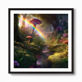 Rainbow In The Forest Art Print