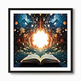 Open Book In Space Art Print