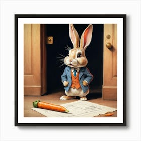 Rabbit In Suit 6 Art Print