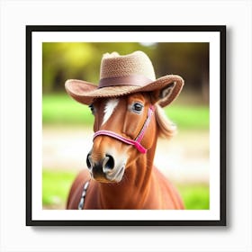 Horse In A Hat Art Print