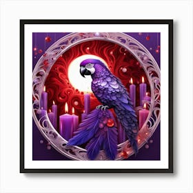 Purple Parrot Art Print