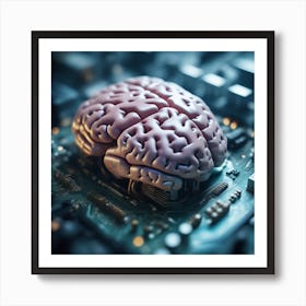 Brain On A Circuit Board 60 Art Print