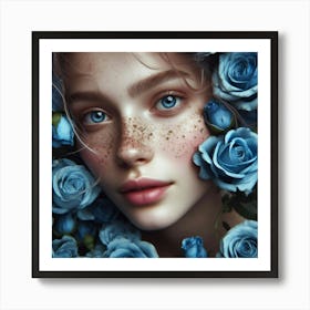 Blue Roses 5 Art Print