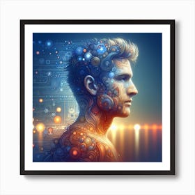 Masculine Digital Profile Photo Art Print