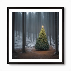 Christmas Tree In The Forest 82 Art Print