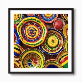 Colorful Mexican Plates Art Print