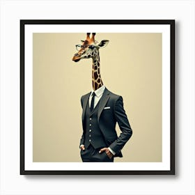 Flux Dev A Tall Slender Giraffe With A Gentle Calm Expression Art Print