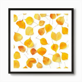 Seamless Pattern Of Golden Aspen Tree Leaves 1 Art Print