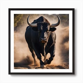 Bull Charge Art Print