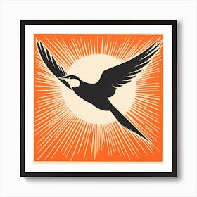 Retro Bird Lithograph Common Tern 3 Art Print