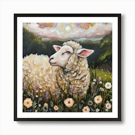 Sheep Fairycore Painting 4 Art Print