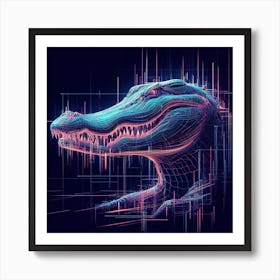 Alligator Head Art Print