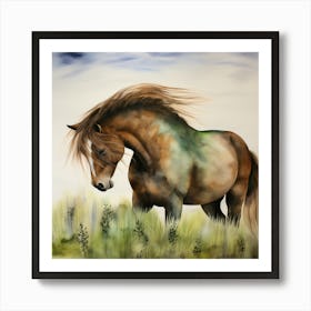 Horse In The Grass 2 Art Print