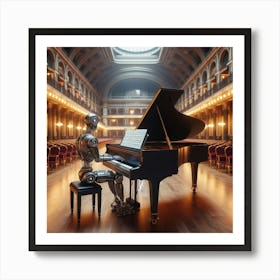 Robot Playing Piano 3 Art Print