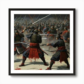 Samurai Battle 5 Art Print